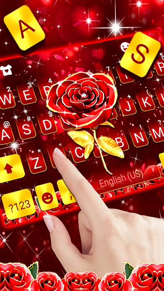 Red Lux Rose Keyboard Background - Image screenshot of android app