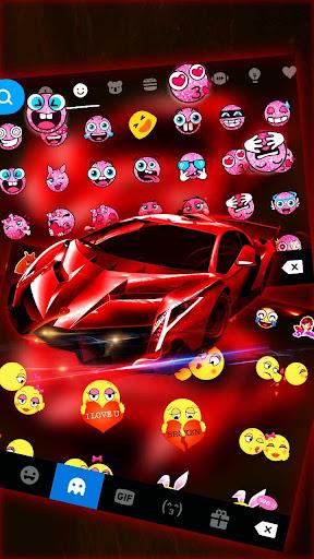 Red Racing Sports Car Keyboard Theme - Image screenshot of android app