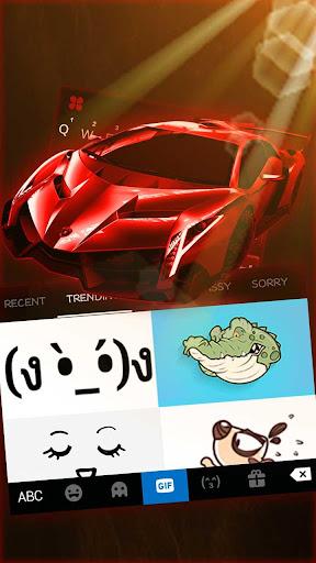 Red Racing Sports Car Keyboard Theme - Image screenshot of android app