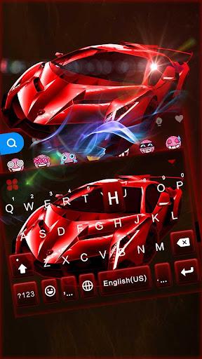 Red Racing Sports Car Keyboard Theme - Image screenshot of android app