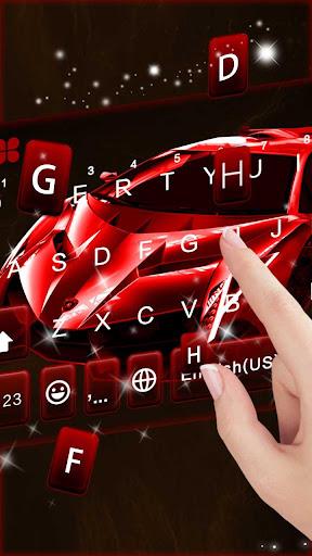 Red Racing Sports Car Keyboard Theme - Image screenshot of android app
