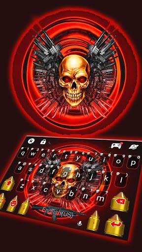 Red Skull Guns Keyboard Theme - عکس برنامه موبایلی اندروید