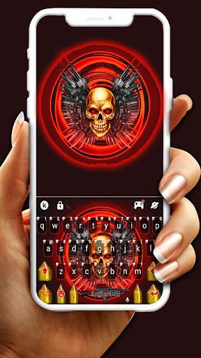 Red Skull Guns Keyboard Theme - عکس برنامه موبایلی اندروید