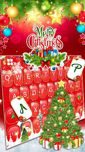 Red Christmas Keyboard Theme - Image screenshot of android app