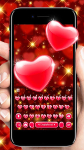 Red Heart Keyboard Theme - Image screenshot of android app
