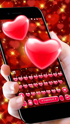 red heart keyboard theme download