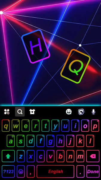 RGB Neon Keyboard Background - Image screenshot of android app