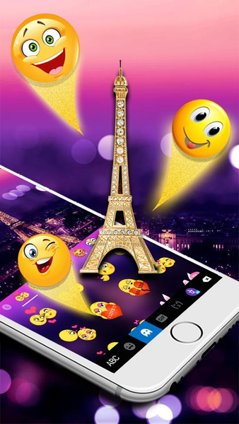 Romantic Paris Night Keyboard Theme - عکس برنامه موبایلی اندروید