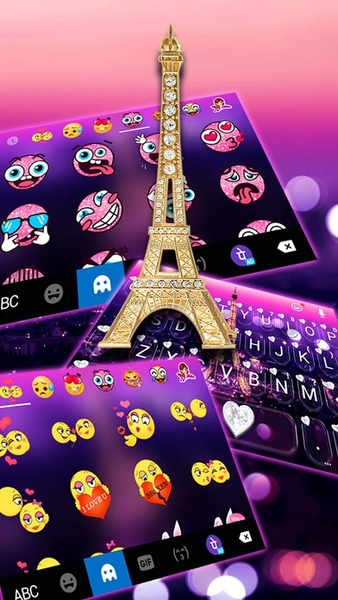 Romantic Paris Night Keyboard Theme - عکس برنامه موبایلی اندروید