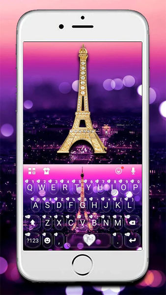 Romantic Paris Night Keyboard Theme - Image screenshot of android app