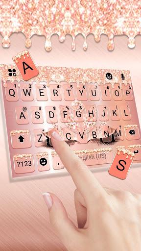 Rose Gold Drop Princess Keyboard Theme - عکس برنامه موبایلی اندروید