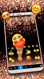 Gold Rose Pearl Luxury Keyboar - Image screenshot of android app