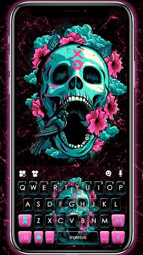 Roses Floral Skull Keyboard Theme - Image screenshot of android app
