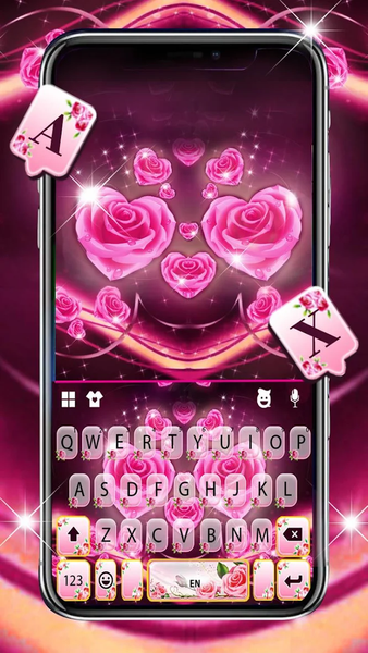 Rosy Pink Flowers Theme - Image screenshot of android app