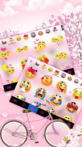 Sakura Bicycle Keyboard Theme - عکس برنامه موبایلی اندروید
