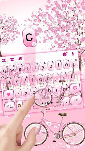 Sakura Bicycle Keyboard Theme - عکس برنامه موبایلی اندروید