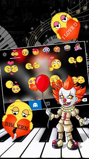 Scary Piano Clown Keyboard Background - عکس برنامه موبایلی اندروید
