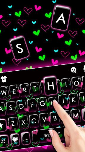 Shiny Neon Hearts Theme - Image screenshot of android app