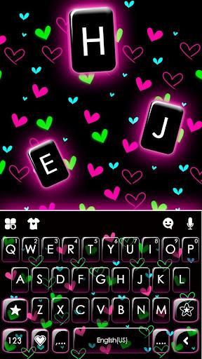 Shiny Neon Hearts Theme - Image screenshot of android app