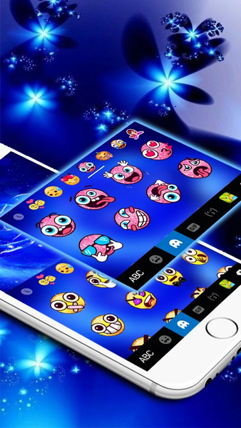 Silver Blue Rose Keyboard Theme - Image screenshot of android app