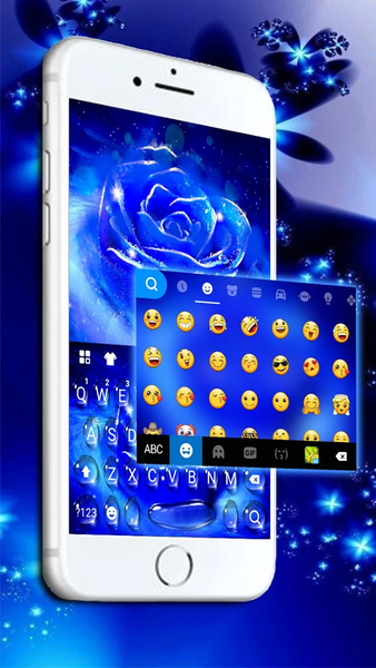 Silver Blue Rose Keyboard Theme - عکس برنامه موبایلی اندروید