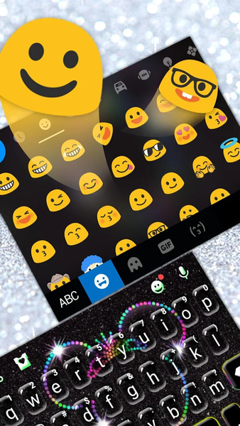 Silver Glitter Minny Keyboard Theme - Image screenshot of android app
