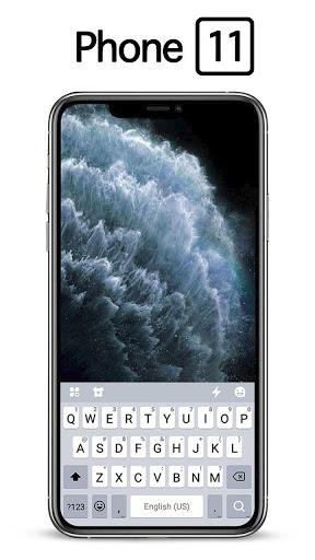 Silver Phone 11 Pro Keyboard T - Image screenshot of android app