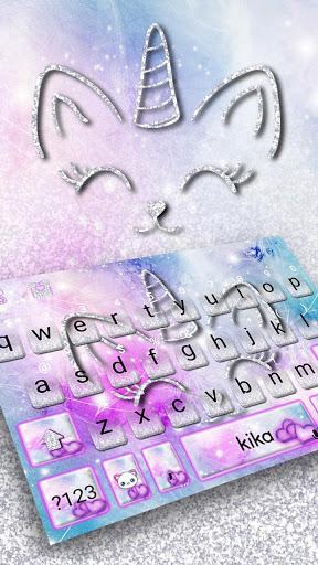Silver Unicorn Cat Keyboard - Image screenshot of android app