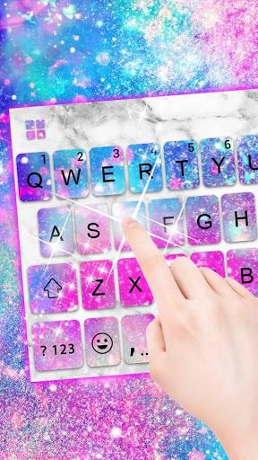 Silver Glitter Galaxy Keyboard - عکس برنامه موبایلی اندروید