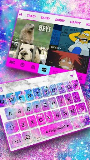Silver Glitter Galaxy Keyboard - Image screenshot of android app