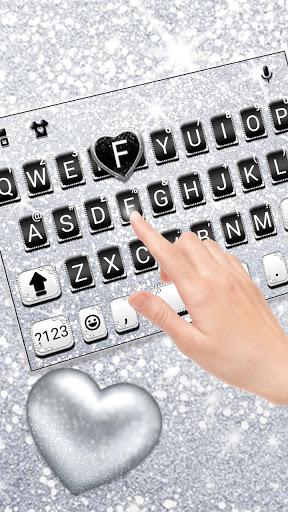 Silvery Glitter Keyboard Theme - Image screenshot of android app