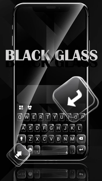 Simple Black Glass Keyboard Th - Image screenshot of android app