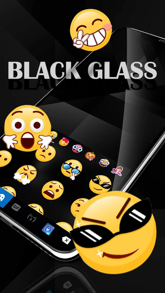 Simple Black Glass Keyboard Th - عکس برنامه موبایلی اندروید