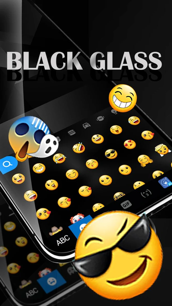 Simple Black Glass Keyboard Th - عکس برنامه موبایلی اندروید
