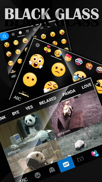 Simple Black Glass Keyboard Th - عکس برنامه موبایلی اندروید