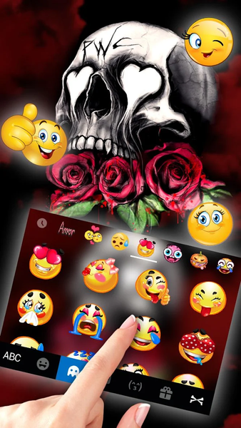 Skull Roses Keyboard Theme - عکس برنامه موبایلی اندروید