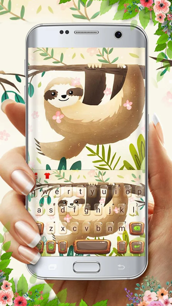 Smiling Sloth Keyboard Theme - Image screenshot of android app