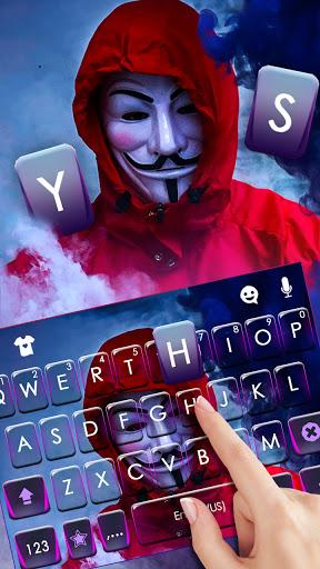 Smoke Anonymous Keyboard Background - Image screenshot of android app