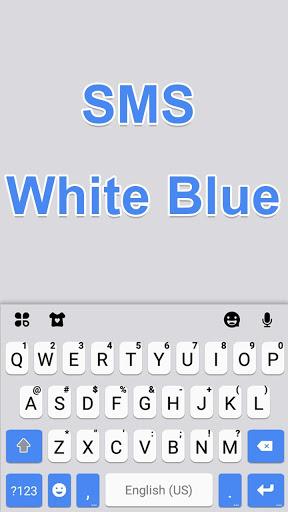 Sms Blue Keyboard Theme - Image screenshot of android app