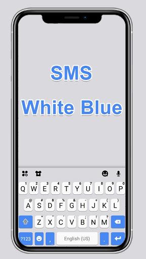 Sms Blue Keyboard Theme - Image screenshot of android app