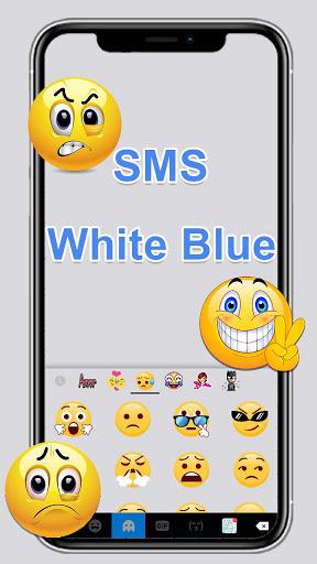 Sms Blue Keyboard Theme - Image screenshot of android app