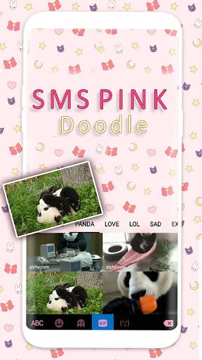 SMS Pink Doodle Keyboard Theme - عکس برنامه موبایلی اندروید