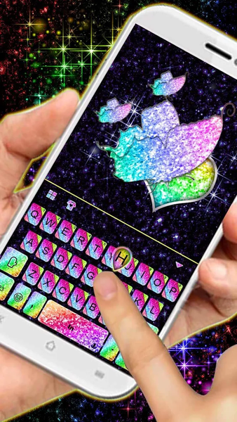 Sparkle Rainbow Keyboard Theme - عکس برنامه موبایلی اندروید