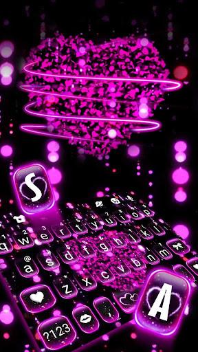 Sparkling Hearts 3d Keyboard Theme - Image screenshot of android app