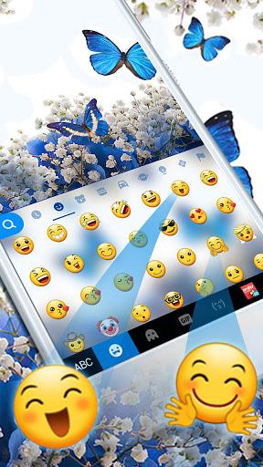 Spring Blue Butterfly Keyboard Theme - Image screenshot of android app