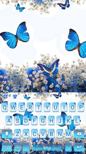 Spring Blue Butterfly Keyboard Theme - Image screenshot of android app