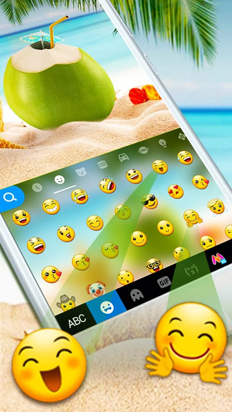Summer Beach Coconut Keyboard Theme - عکس برنامه موبایلی اندروید