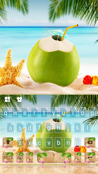 Summer Beach Coconut Keyboard Theme - عکس برنامه موبایلی اندروید