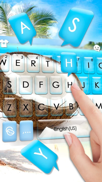 Summer Sunshine Coconut Keyboard Theme - Image screenshot of android app