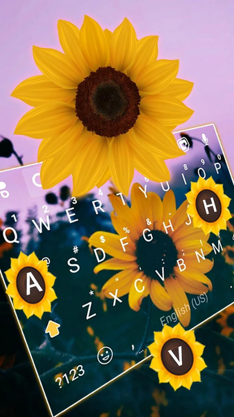 Sunflower Keyboard Theme - عکس برنامه موبایلی اندروید